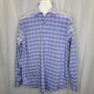 REACTION Kenneth Cole Purple Plaid Dress in Oeko-tex Fabric, 16.5 32/33